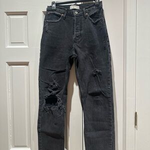 Abercrombie & Fitch women's Charcoal Distressed Jeans